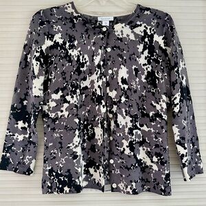 Garnet Hill Gray/Black Multi Cardigan